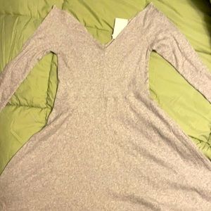 Brand new T-shirt long sleeve V-neck dress color gray
